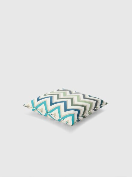 Outdoor cushion Watamu 45x45 cm in technical fabric zig zag, Green - 1F4CU00729161