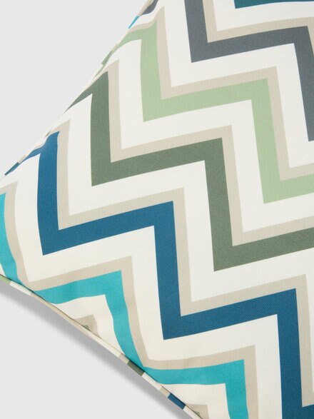 Outdoor cushion Watamu 45x45 cm in technical fabric zig zag, Green - 1F4CU00729161