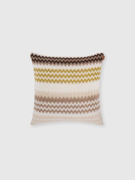 Nastri cushion 40x40 cm with stitching, Green& White  - 1F4CU00734611