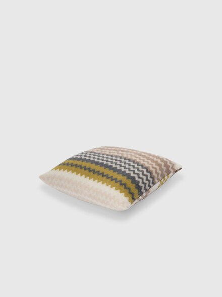 Nastri cushion 40x40 cm with stitching, Green& White  - 1F4CU00734611