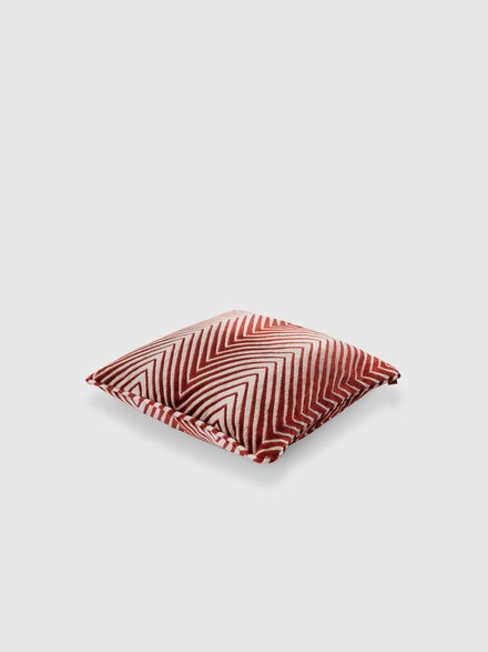 Coj&iacute;n Ziggy 40&times;40 cm en mezcla de viscosa zigzag, Rojo & Multicolor - 1F4CU00738156