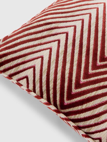 Coj&iacute;n Ziggy 40&times;40 cm en mezcla de viscosa zigzag, Rojo & Multicolor - 1F4CU00738156