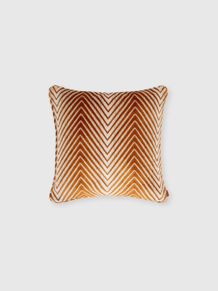 Coj&iacute;n Ziggy 40&times;40 cm en mezcla de viscosa zigzag, Naranja Multicolor  - 1F4CU00738159