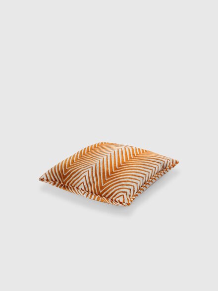 Coj&iacute;n Ziggy 40&times;40 cm en mezcla de viscosa zigzag, Naranja Multicolor  - 1F4CU00738159
