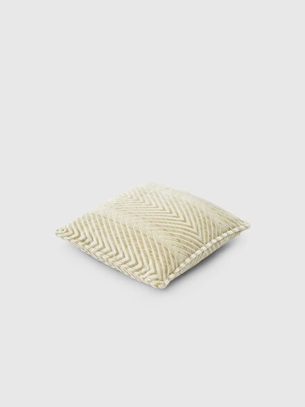 Ziggy 40x40 cm viscose blend zigzag cushion, White  - 1F4CU00738201