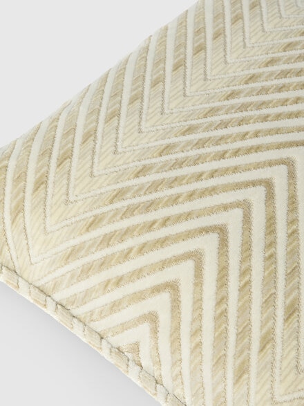 Ziggy 40x40 cm viscose blend zigzag cushion, White  - 1F4CU00738201