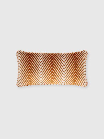 Ziggy 30x60 cm viscose blend zigzag cushion, Orange Multicoloured  - 1F4CU00752159