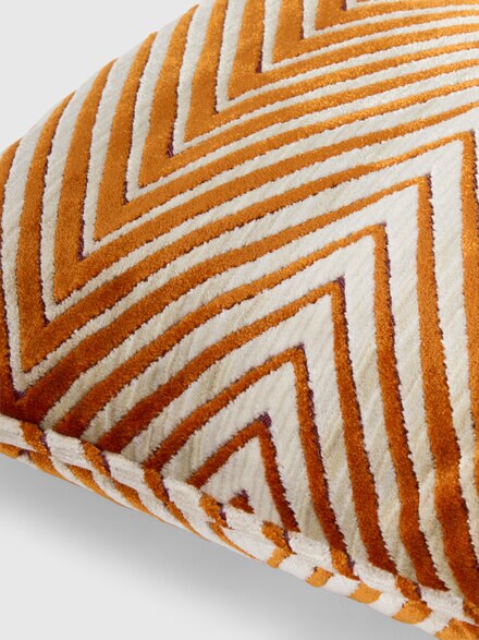 Ziggy 30x60 cm viscose blend zigzag cushion, Orange Multicoloured  - 1F4CU00752159