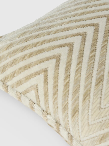 Ziggy 30x60 cm viscose blend zigzag cushion, White  - 1F4CU00752201
