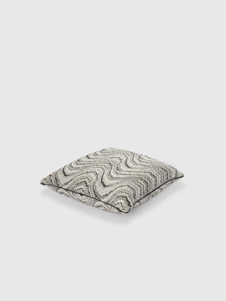 Ortigia viscose and cotton-blend cushion 40x40 cm, Black & White - 1F4CU00756601