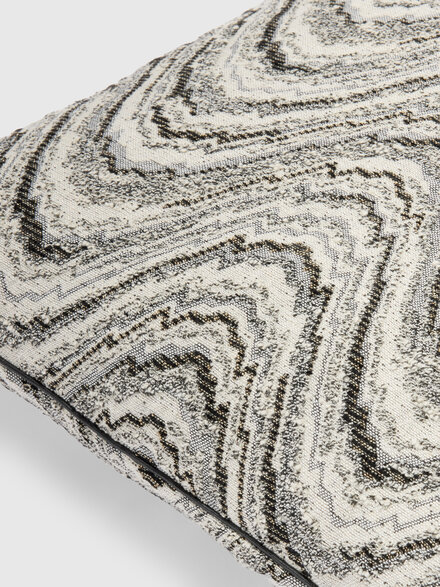 Ortigia viscose and cotton-blend cushion 40x40 cm, Black & White - 1F4CU00756601