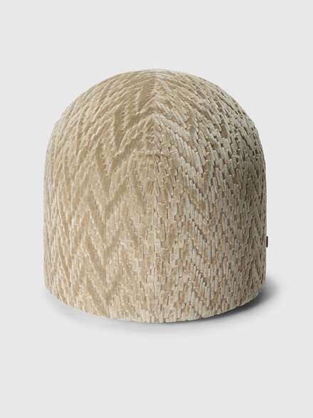 Fossile viscose and cotton pouf 50x50 cm, Beige - 1F4LV0000948