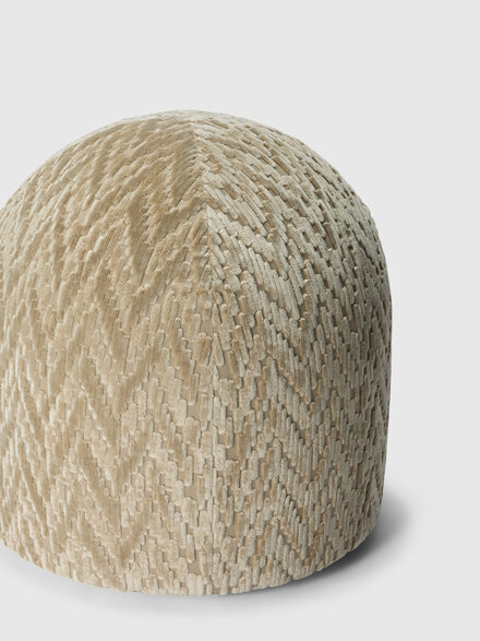 Fossile viscose and cotton pouf 50x50 cm, Beige - 1F4LV0000948