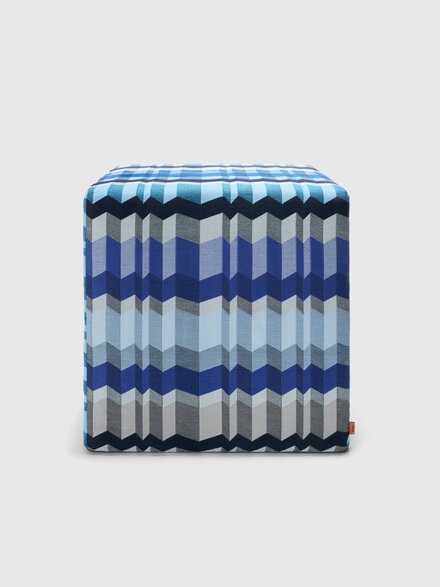 Positano cubic pouf 40x40x40 cm, Blue & Multicoloured  - 1F4LV00011150
