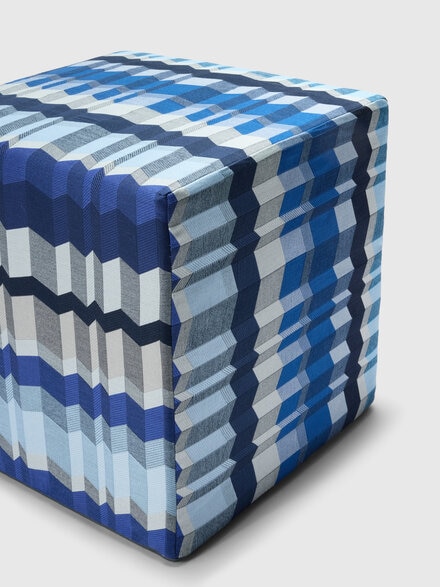 Positano cubic pouf 40x40x40 cm, Blue & Multicoloured  - 1F4LV00011150