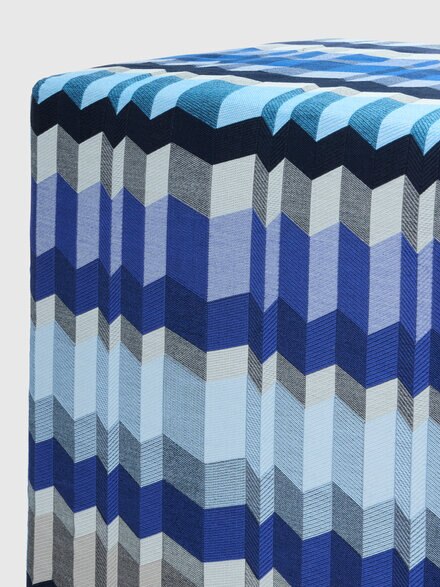Positano cubic pouf 40x40x40 cm, Blue & Multicoloured  - 1F4LV00011150