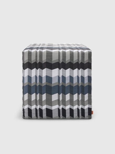 Positano cubic pouf 40x40x40 cm, Black & Multicoloured - 1F4LV00011160