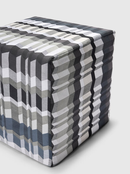 Positano cubic pouf 40x40x40 cm, Black & Multicoloured - 1F4LV00011160
