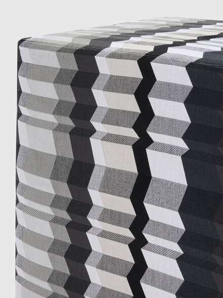 Positano cubic pouf 40x40x40 cm, Black & Multicoloured - 1F4LV00011160