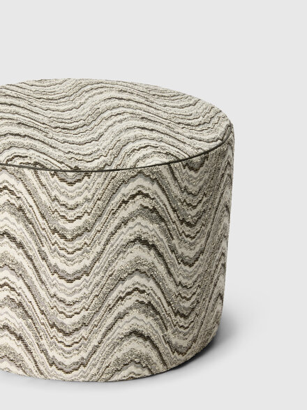 Ortigia cylindrical pouf 40x30 cm, Black & White - 1F4LV00012601