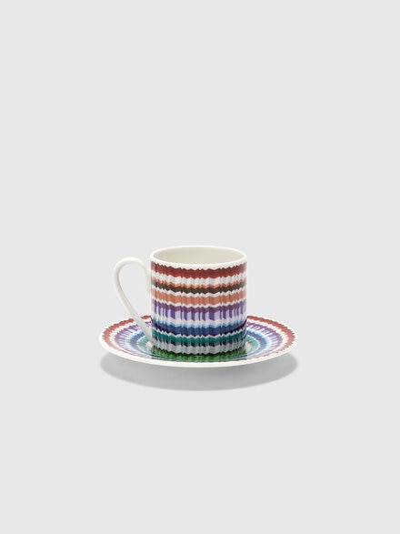 Waves Set of 6 coffee cups & saucers, Multicoloured  - 1F4OG00022100