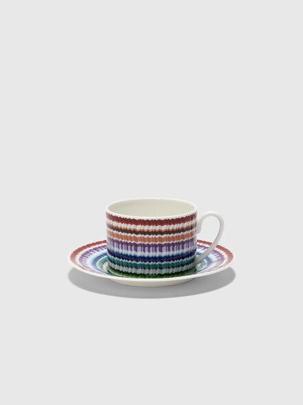 Waves Set of 2 tea cups & saucers, Multicoloured  - 1F4OG00023100