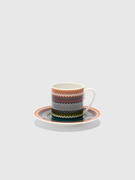 Zigzag Foliage Set of 6 coffee cups & saucers, Multicoloured  - 1F4OG00029100