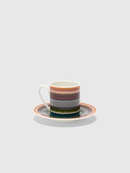 Zigzag Foliage Set of 6 coffee cups & saucers, Multicoloured  - 1F4OG00029100