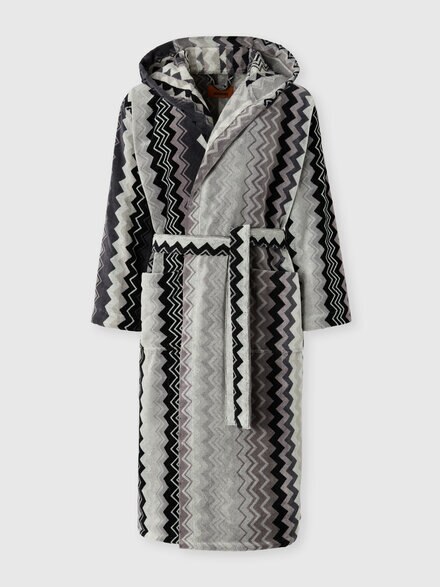 Giacomo Hooded Bathrobe, Grey - 1G3AC9970832