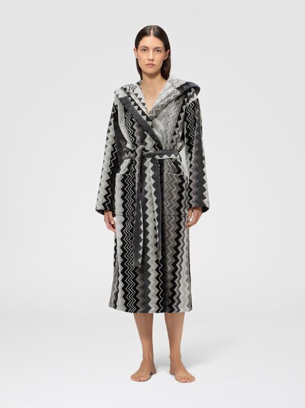 Giacomo Hooded Bathrobe, Grey - 1G3AC9970832