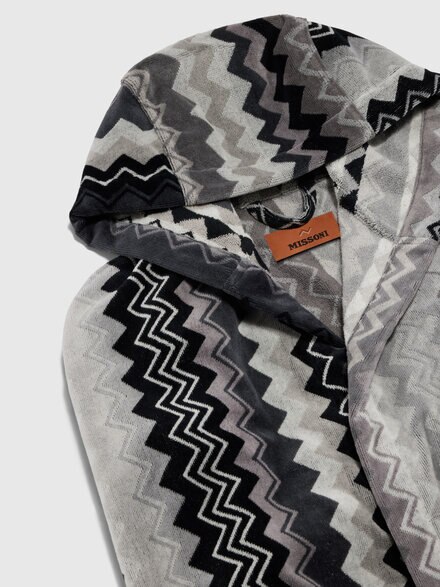 Giacomo Hooded Bathrobe, Grey - 1G3AC9970832