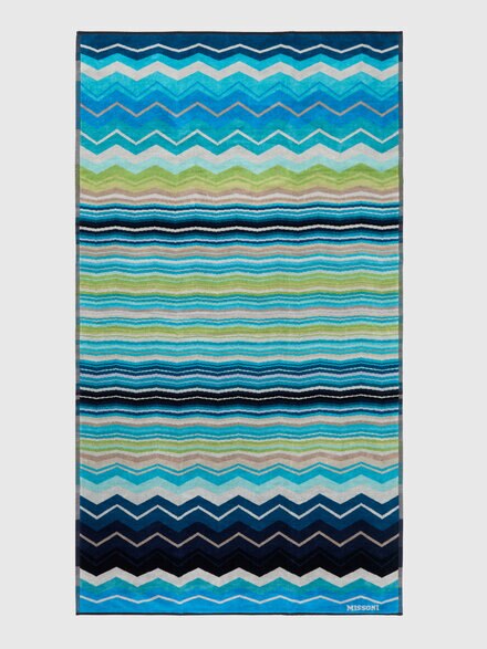 Hugo Beach Towel 100X180, Turquoise Multicoloured  - 1H3SP99832170