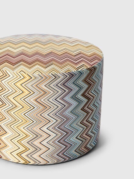 Jarris cylindrical pouf 40x30 cm, Beige & Multicoloured  - 1J4LV00066148