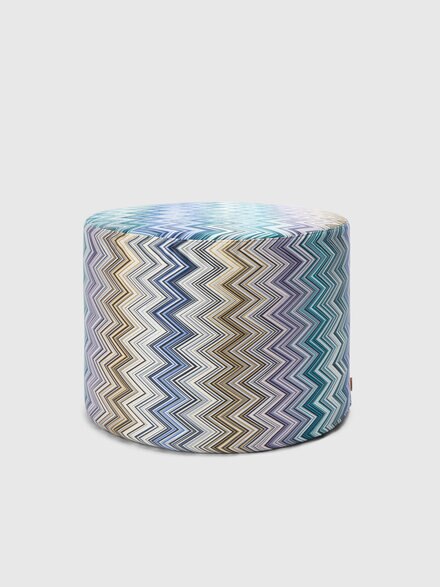 Jarris cylindrical pouf 40x30 cm, Blue & Multicoloured  - 1J4LV00066150