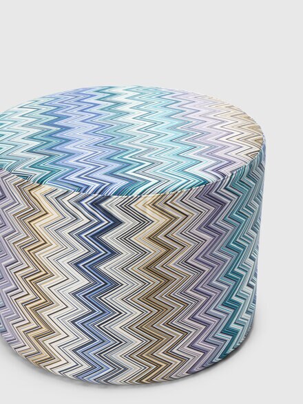 Jarris cylindrical pouf 40x30 cm, Blue & Multicoloured  - 1J4LV00066150