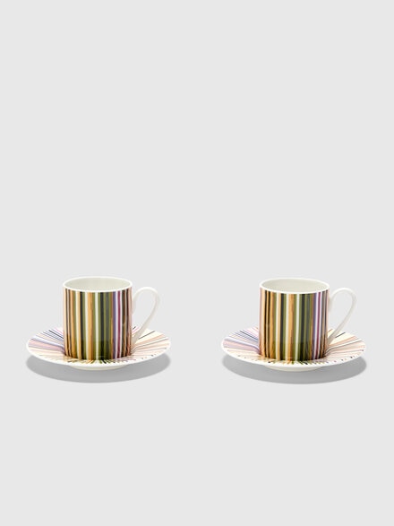Jenkins Set of 2 coffee cups & saucers, Red  Multicoloured - 1J4OG99007156