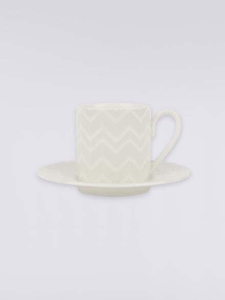 Zigzag White 2 tazas de café y plato, Blanco  - 1J4OG9903120