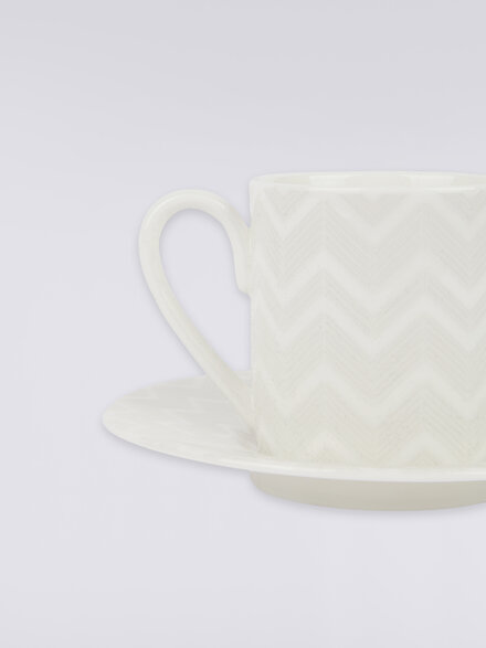 Zigzag White Set of 2 coffee cups & saucers, White  - 1J4OG9903120
