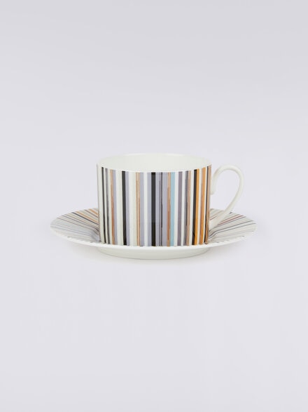 Stripes Jenkins Set of 6 tea cups & saucers, White  - 1J4OG99057148