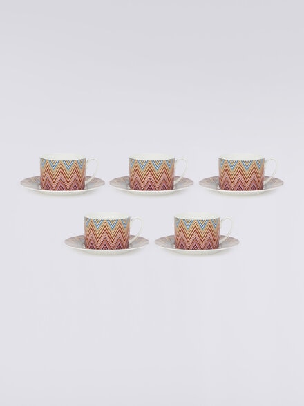Zigzag Jarris Set of 6 tea cups & saucers, Red  - 1J4OG99060156