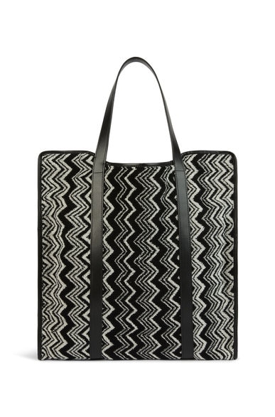 Sporta Keith 40x40 cm in spugna di cotone zig zag, Nero & Bianco - 1K3OG0002101