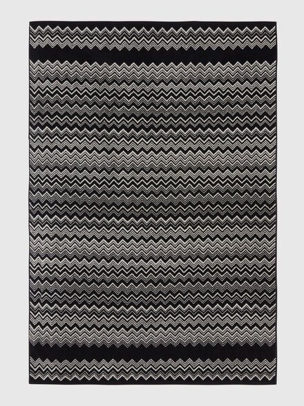 100x150 cm Keith cotton terry chevron bath towel, Black & White - 1K3SP99833601