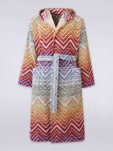 Tolomeo Hooded Bathrobe, Orange - 1T3AC99705159