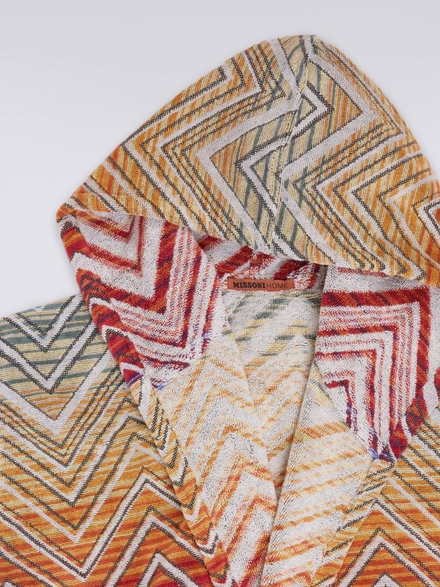 Tolomeo Hooded Bathrobe, Orange - 1T3AC99705159