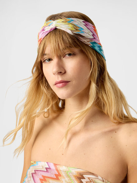 Hair band with zig zag motif, Multicoloured  - AC25WS01BR015HSMSNZ