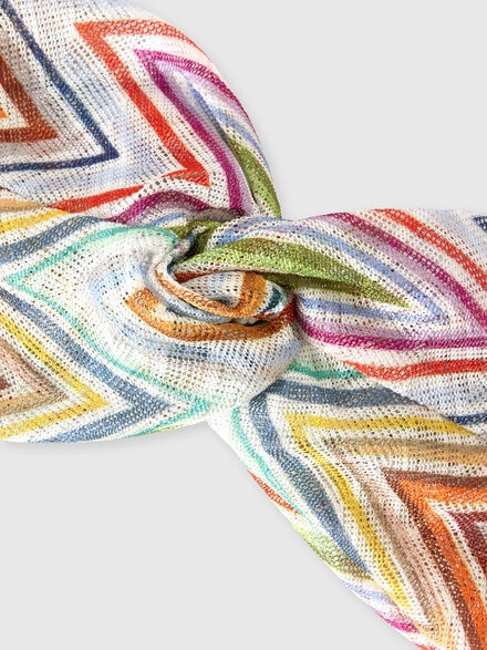 Fascia per capelli in tessuto stampato a zig zag, Multicolore  - AC25WS01BR0161SMSP2