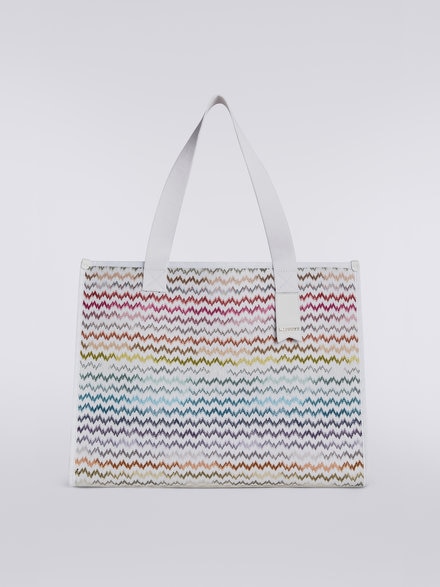 Sac en maille effet dentelle multicolore avec détail logo, Multicolore  - AS23SX0OBR00NJSM8ON