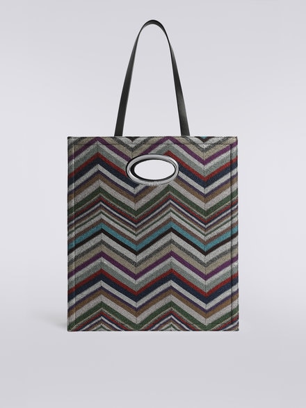 Wool and viscose chevron bag with lurex, Multicoloured  - AS23WX00BC003PS91G6