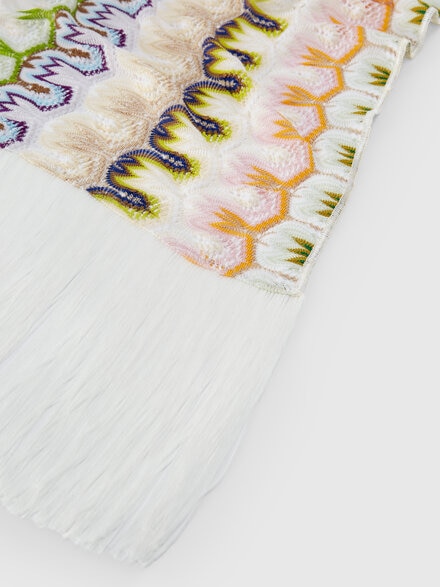 Fringed viscose blend stole, Multicoloured  - AS25SS00BR0132SM9QS
