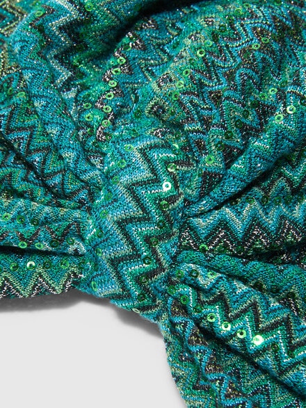 Zig zag lamé viscose turban with sequins, Multicoloured  - AS25SS01BR010YS614K